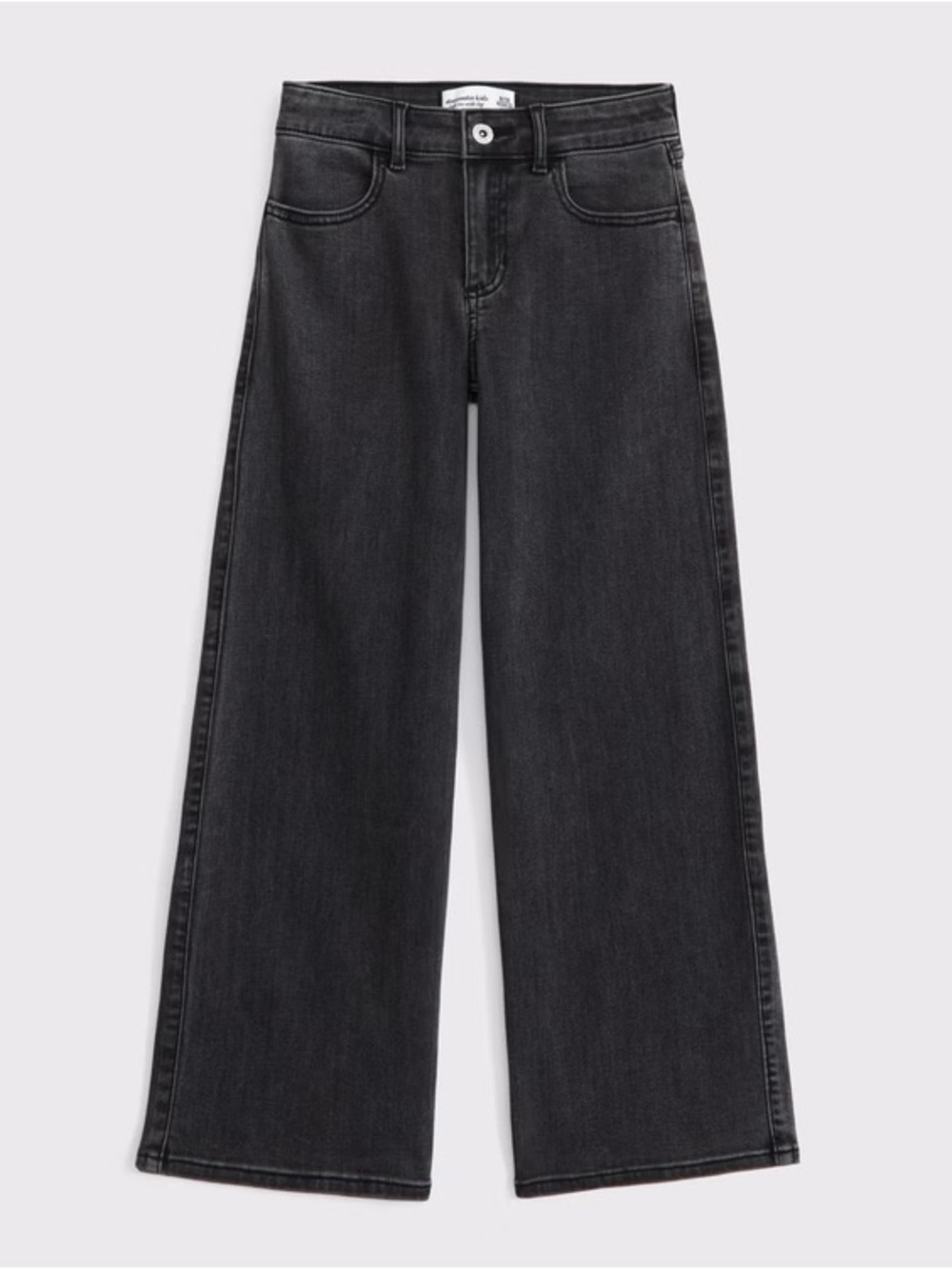 abercrombie kids girls 11/12 Regular charcoal gray low rise baggy jeans